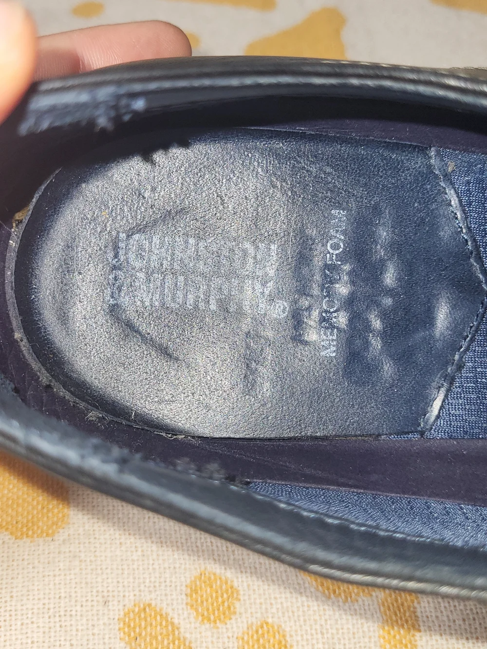 Johnston & Murphy Black Leather Derby Shoes with Brown Welt